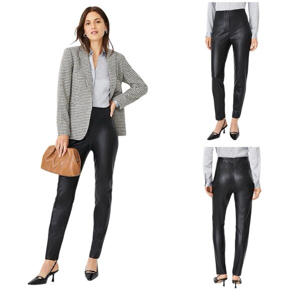 Ann Taylor The Audrey Pant in Faux Leather - Curvy Fit SZ 8 $119 - Picture 1 of 10